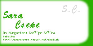sara csepe business card